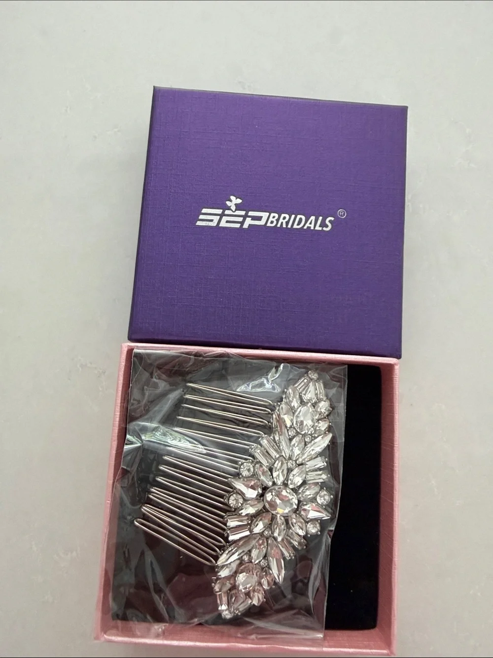 Silver Crystal Hair Comb Accent for Bridal & Formal Styles